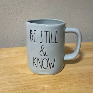 NWT Rae Dunn pale light blue BE STILL & KNOW mug